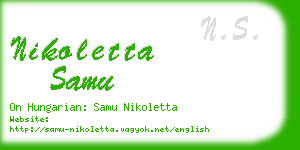 nikoletta samu business card